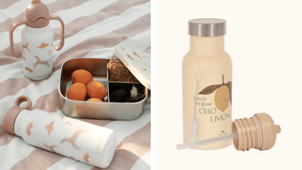 Gourdes et lunch box enfant