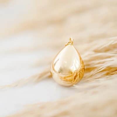 Bola Larme de Joie Or - chaine simple Pleine Lune