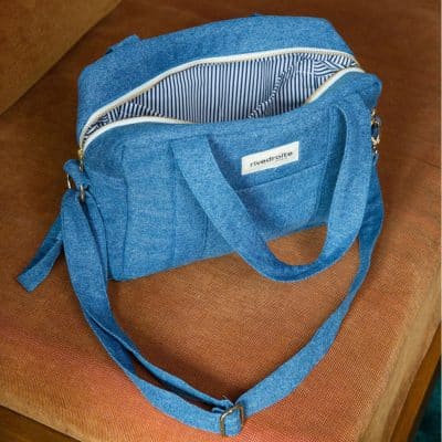 Sac à langer Mini Darcy Denim clair Rivedroite Paris