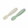 Lot de 2 Pré-cuillères d'Apprentissage Silicone Béaba - Vert Sauge / Gris Velours