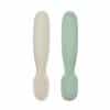 Lot de 2 Pré-cuillères d'Apprentissage Silicone Béaba - Vert Sauge / Gris Velours