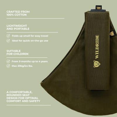 Porte-bébé et enfant 9 mois - 4 ans Army Green - Wildride
