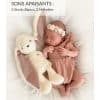 Peluche bouillotte lapin Blanc/Rose bruits blancs - veilleuse myHummy