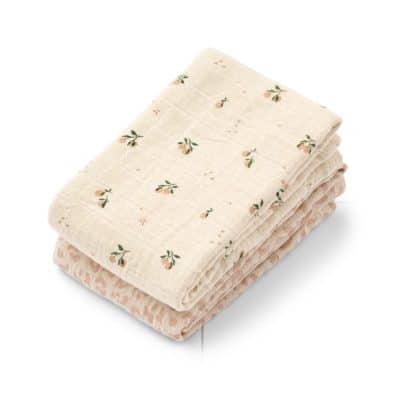 Lot de 2 langes en coton bio Lewis Mini leo / Mini peach - Liewood